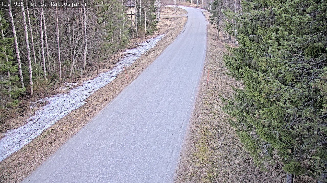 Weather Camera Image Väg 935 Rattosjärvi, Pello, Lappi