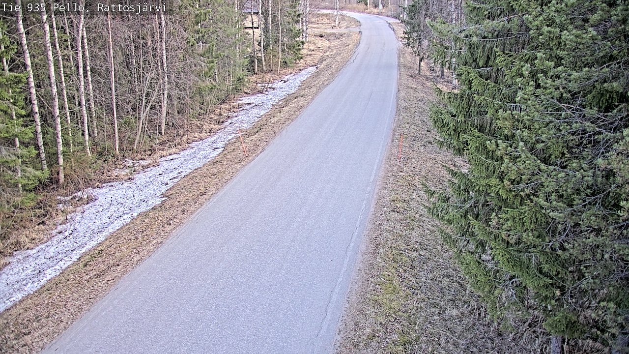 Weather Camera Image Väg 935 Rattosjärvi, Pello, Lappi