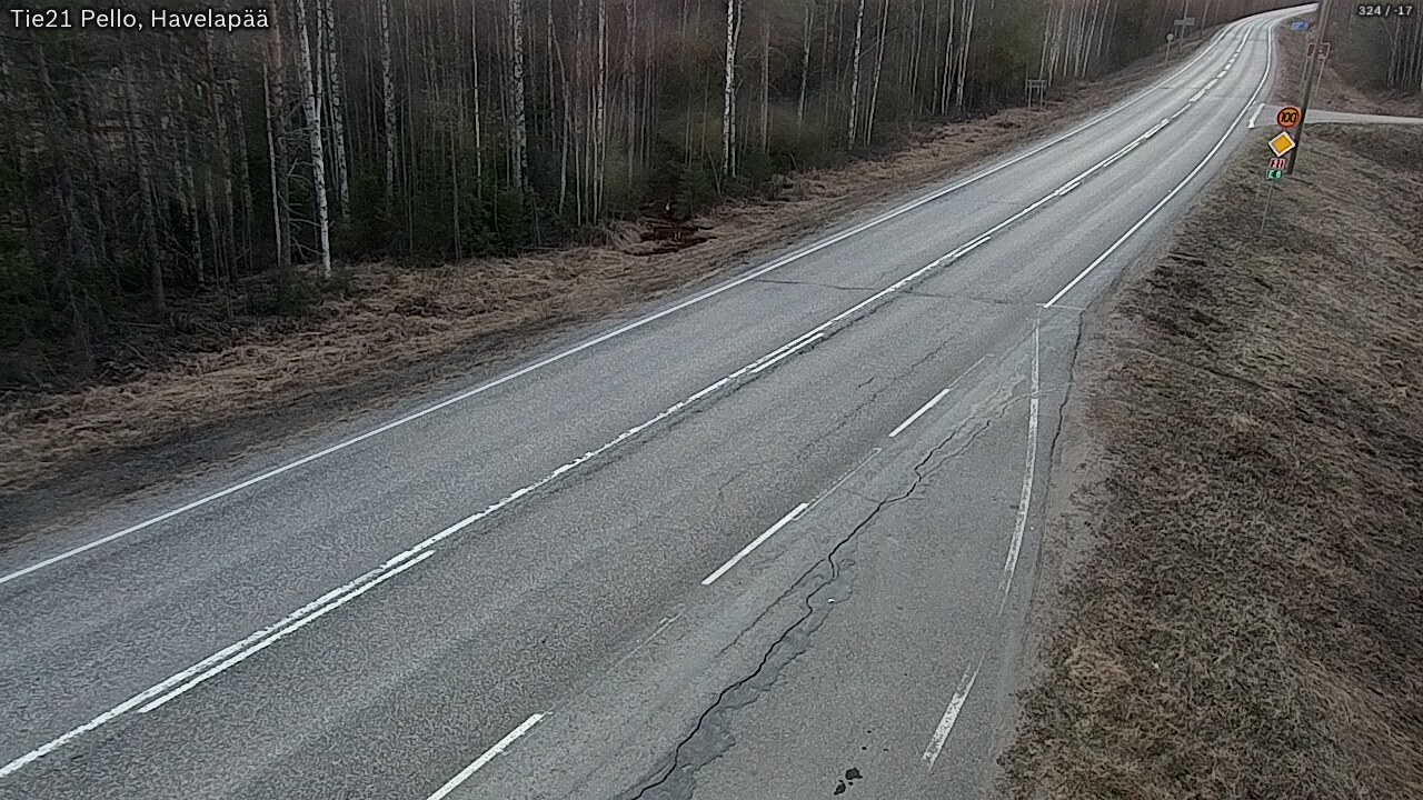 Weather Camera Image Väg 21 Pello, Havelanpää, Pello, Lappi