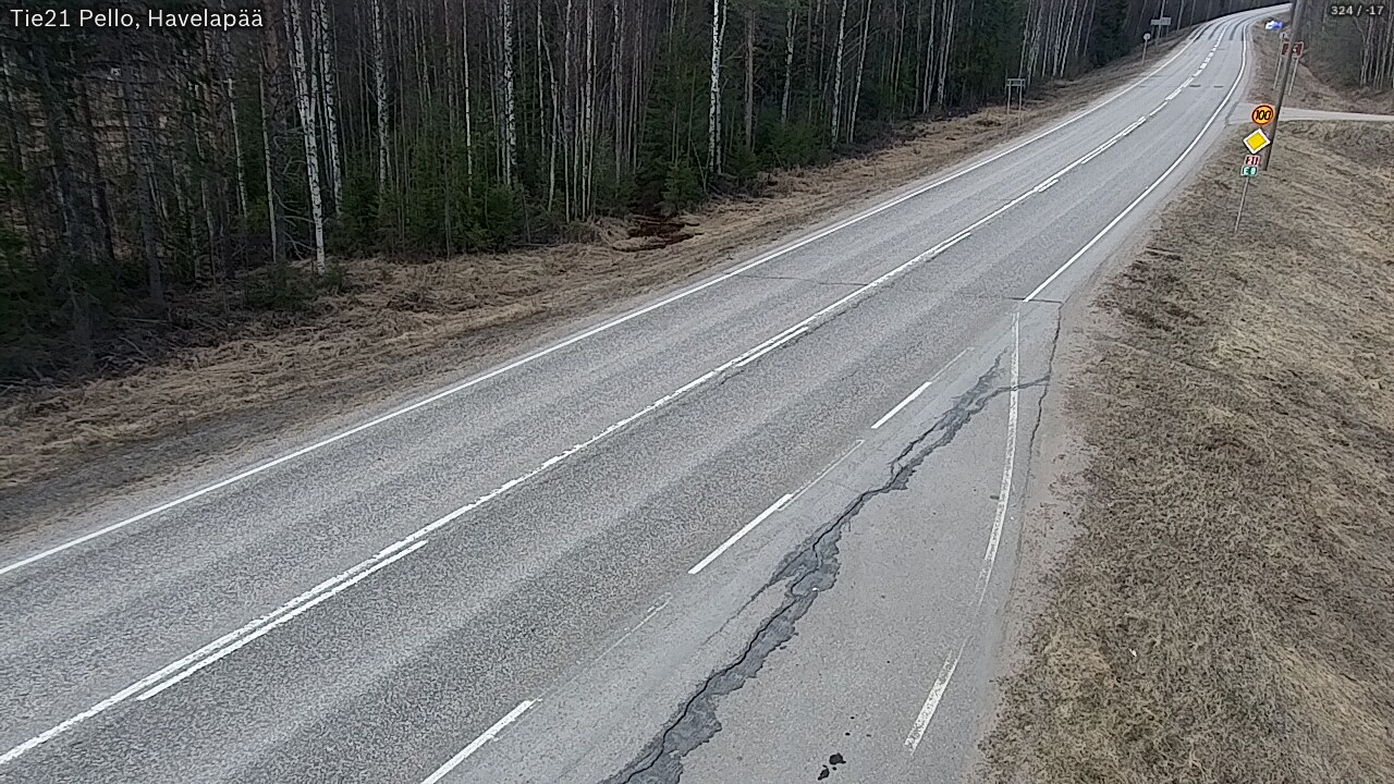 Weather Camera Image Väg 21 Pello, Havelanpää, Pello, Lappi