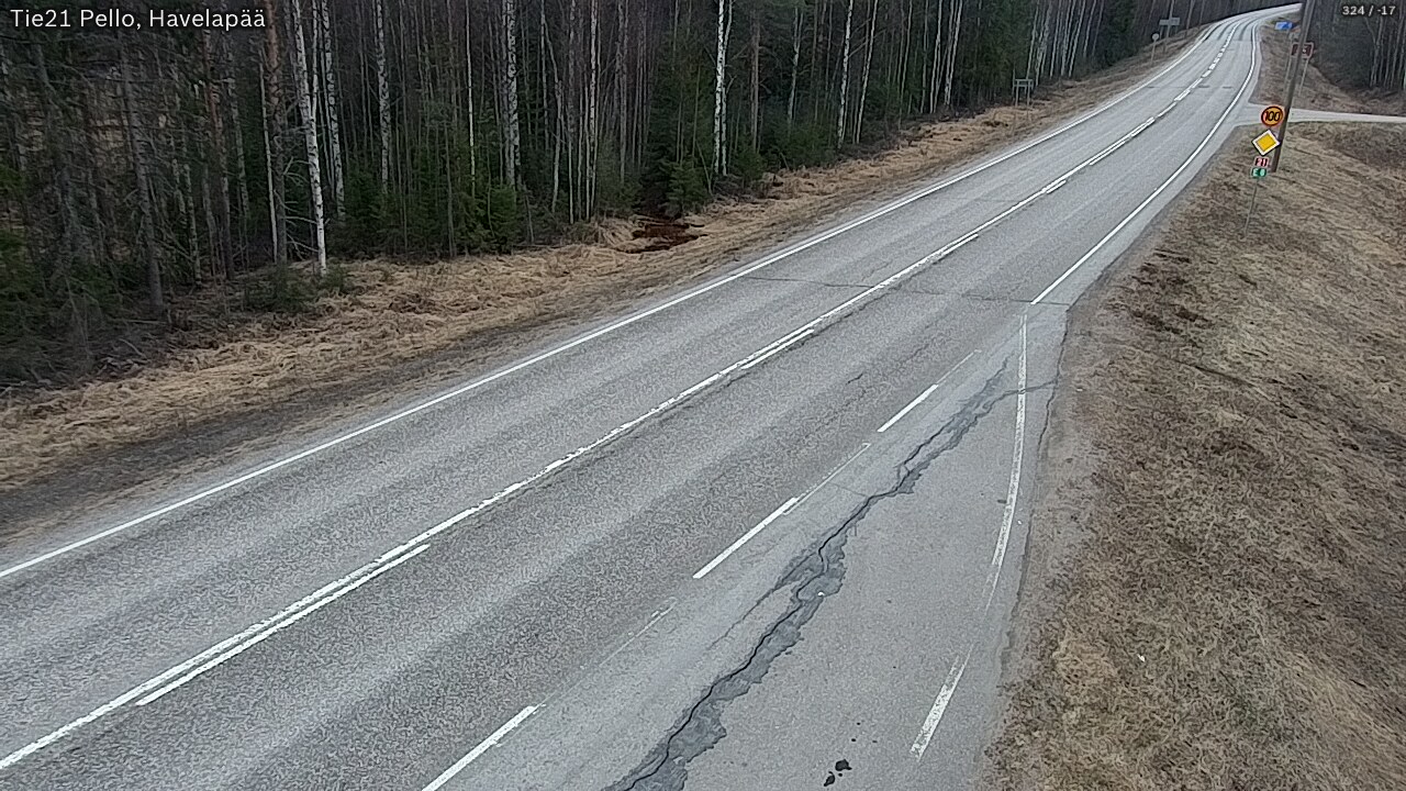 Weather Camera Image Väg 21 Pello, Havelanpää, Pello, Lappi