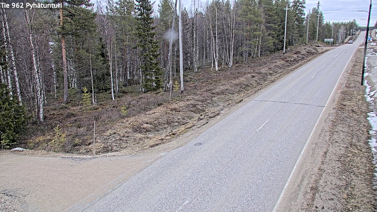 Weather Camera Image Väg 962 Pelkosenniemi Pyhätunturi, Pelkosenniemi, Lappi
