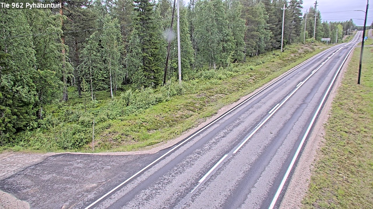 Weather Camera Image Väg 962 Pelkosenniemi Pyhätunturi, Pelkosenniemi, Lappi