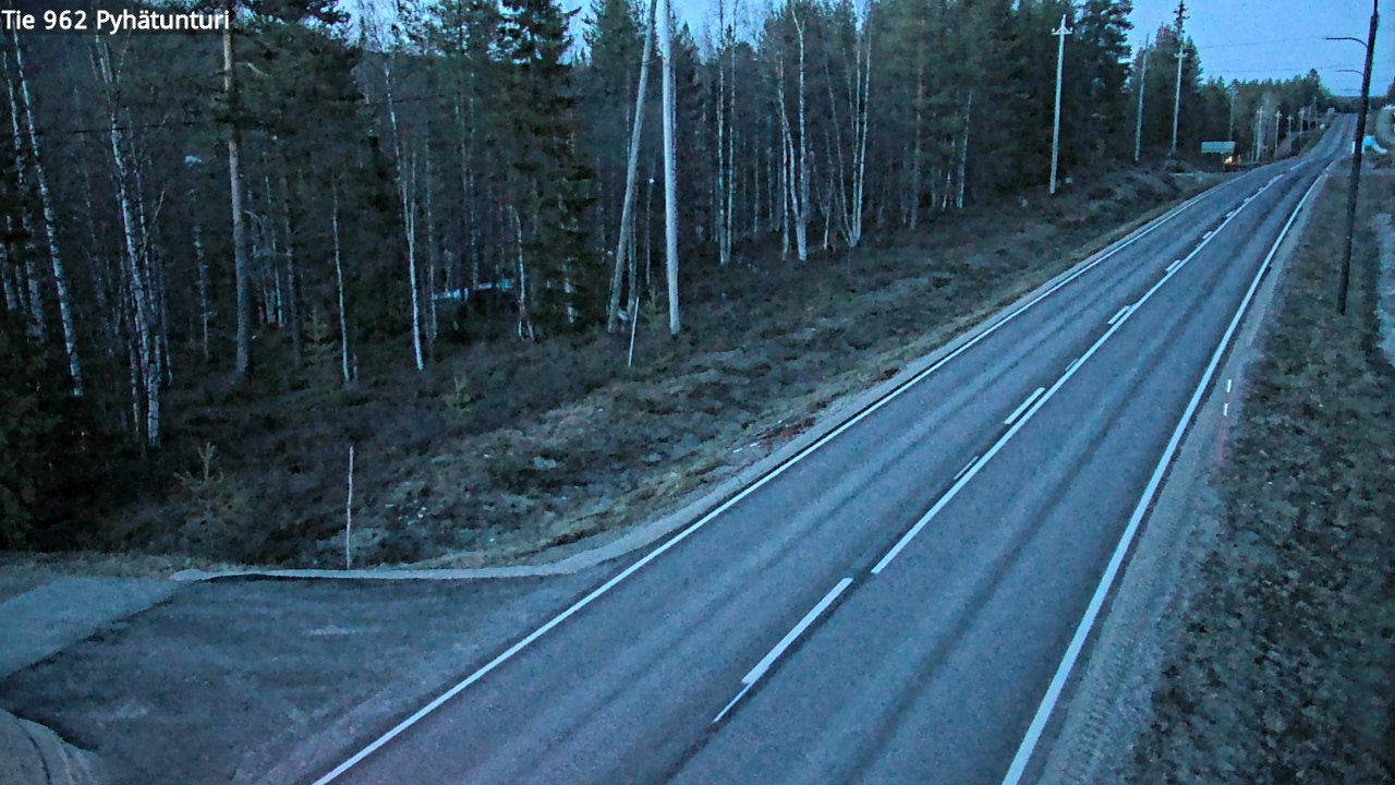 Weather Camera Image Road 962 Pelkosenniemi Pyhätunturi, Pelkosenniemi, Lappi