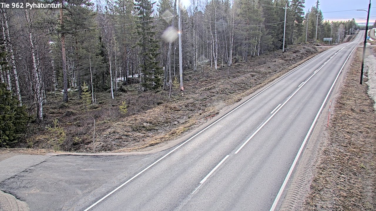 Weather Camera Image Väg 962 Pelkosenniemi Pyhätunturi, Pelkosenniemi, Lappi