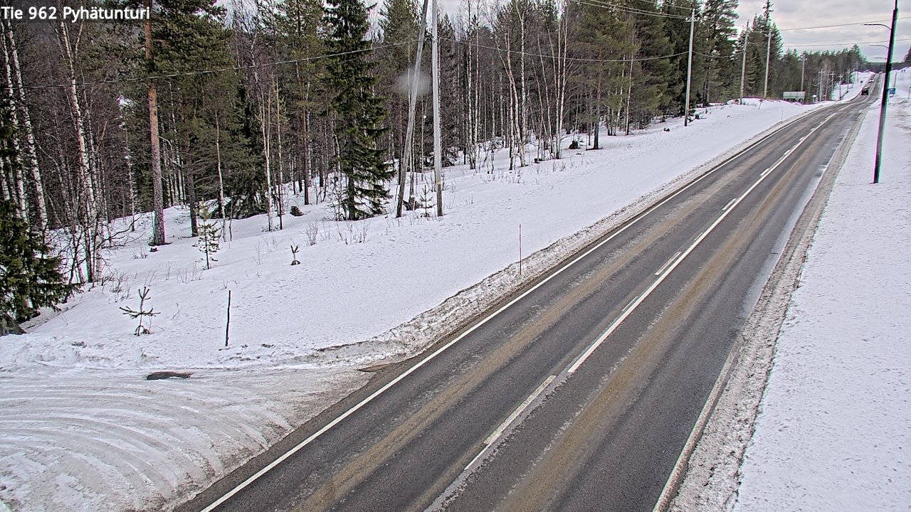 Weather Camera Image Väg 962 Pelkosenniemi Pyhätunturi, Pelkosenniemi, Lappi