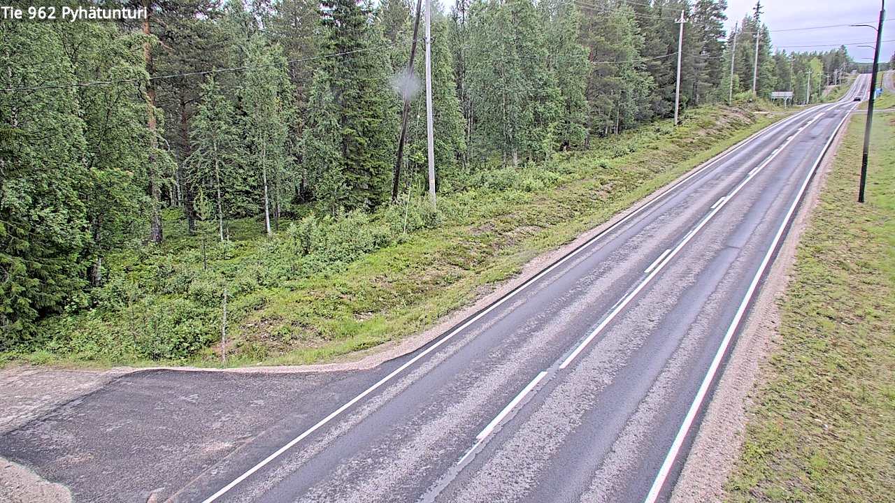 Weather Camera Image Väg 962 Pelkosenniemi Pyhätunturi, Pelkosenniemi, Lappi