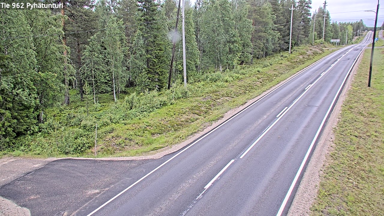 Weather Camera Image Väg 962 Pelkosenniemi Pyhätunturi, Pelkosenniemi, Lappi