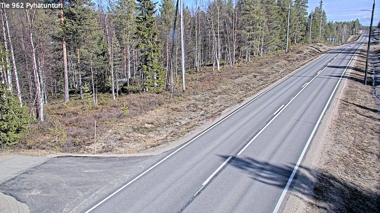 Weather Camera Image Väg 962 Pelkosenniemi Pyhätunturi, Pelkosenniemi, Lappi
