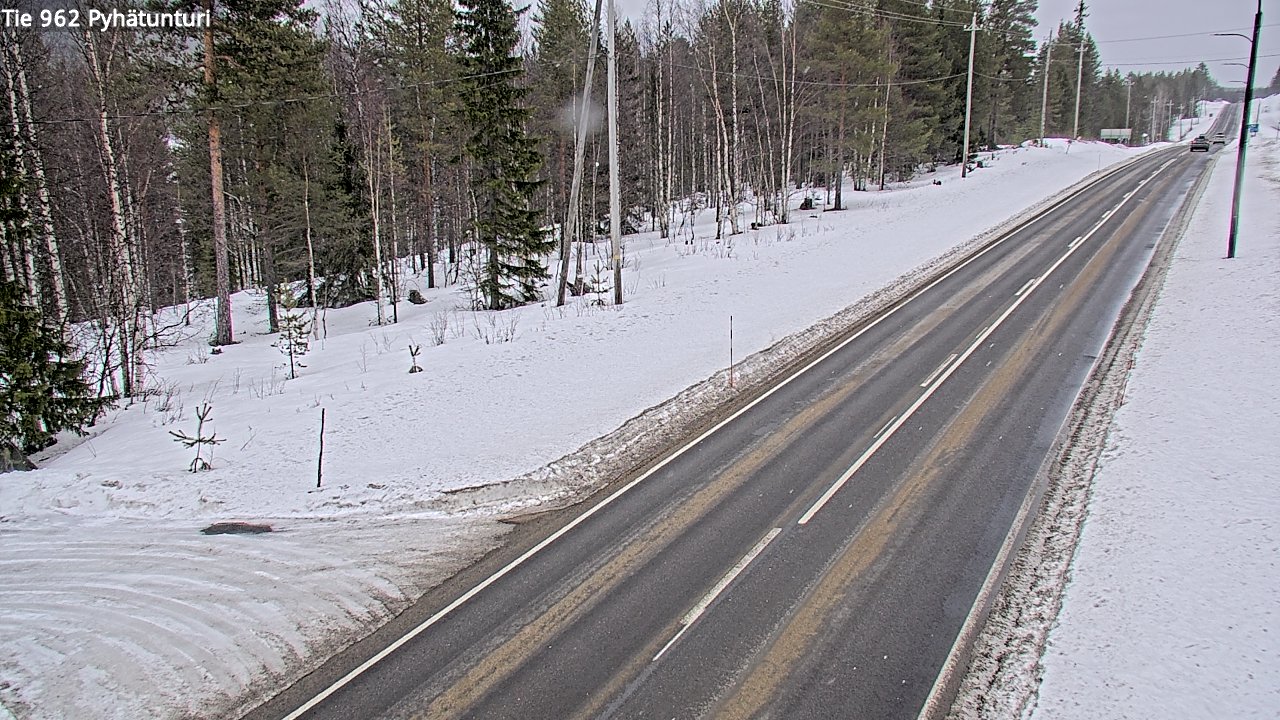 Weather Camera Image Väg 962 Pelkosenniemi Pyhätunturi, Pelkosenniemi, Lappi