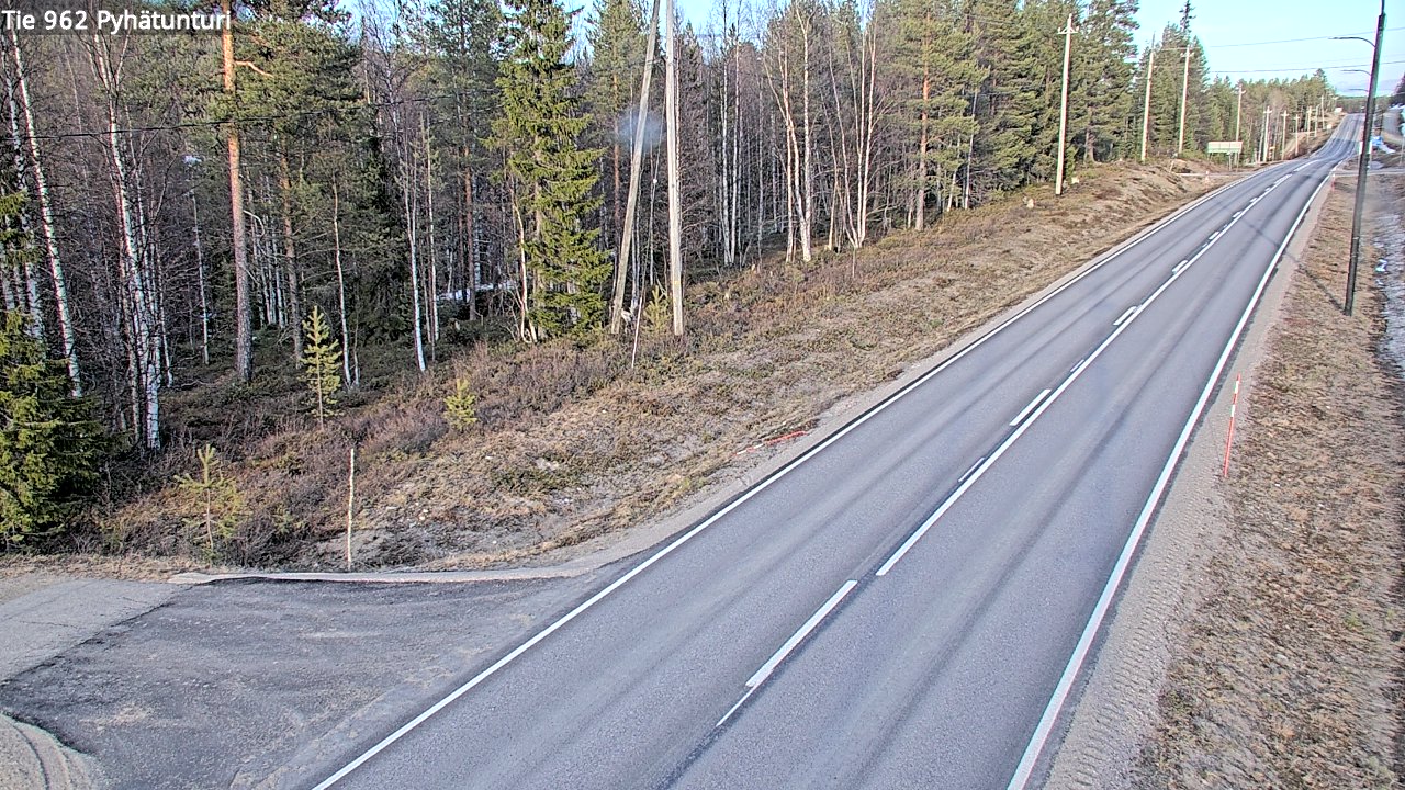 Weather Camera Image Väg 962 Pelkosenniemi Pyhätunturi, Pelkosenniemi, Lappi