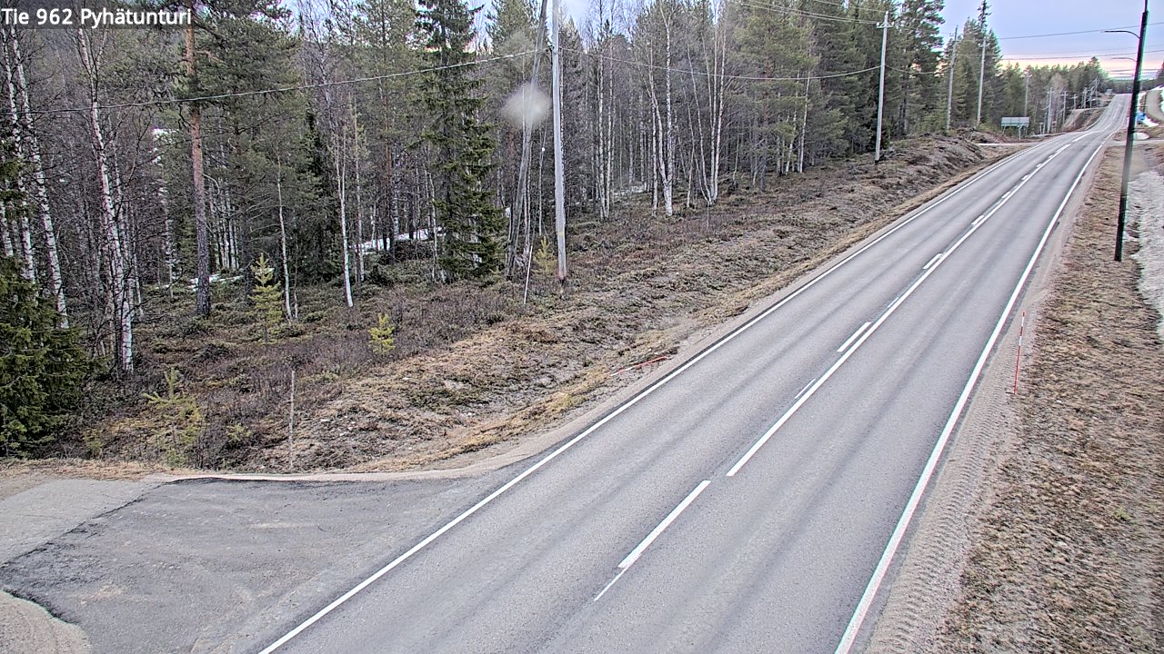 Weather Camera Image Väg 962 Pelkosenniemi Pyhätunturi, Pelkosenniemi, Lappi