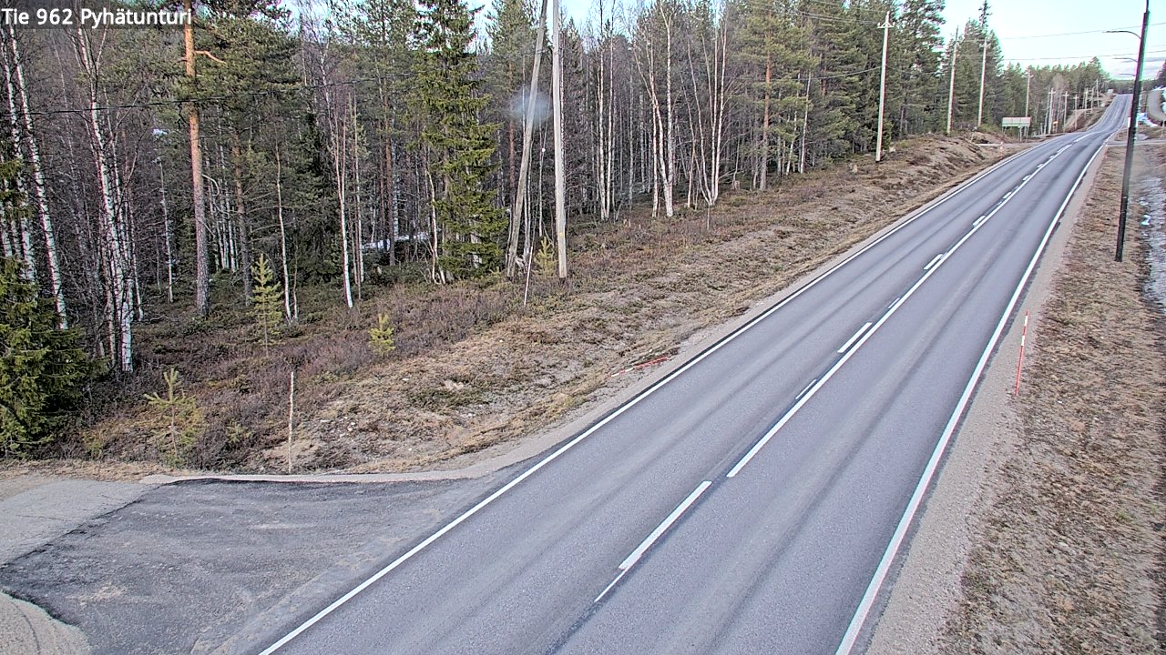 Weather Camera Image Väg 962 Pelkosenniemi Pyhätunturi, Pelkosenniemi, Lappi