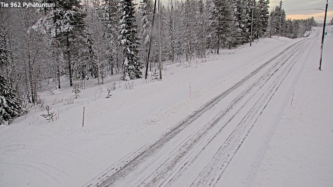 Weather Camera Image Road 962 Pelkosenniemi Pyhätunturi, Pelkosenniemi, Lappi