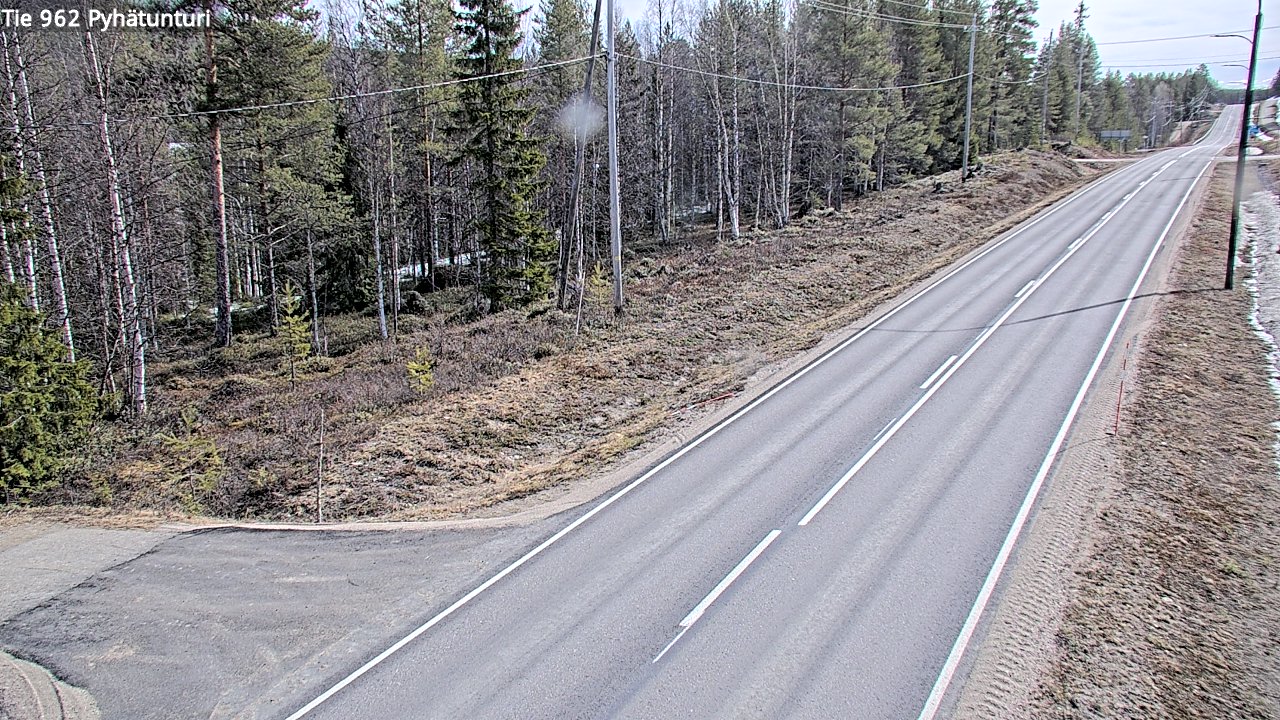 Weather Camera Image Väg 962 Pelkosenniemi Pyhätunturi, Pelkosenniemi, Lappi