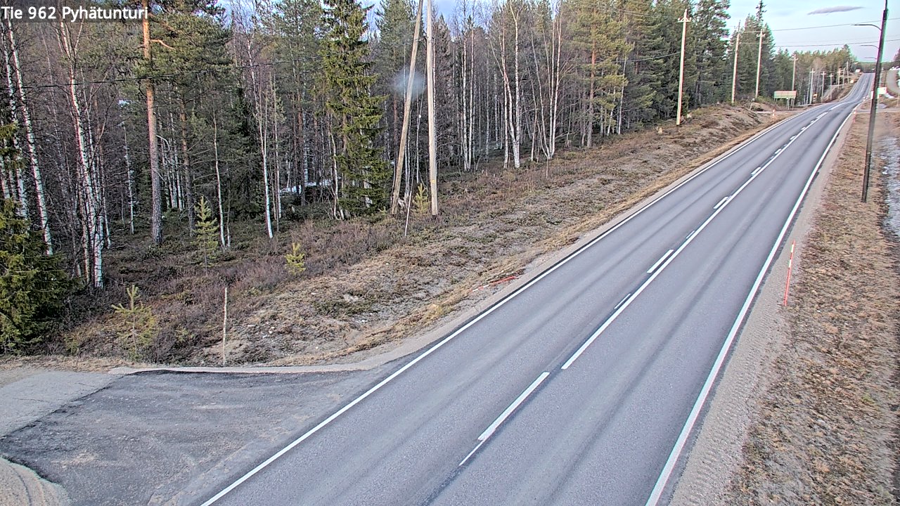 Weather Camera Image Väg 962 Pelkosenniemi Pyhätunturi, Pelkosenniemi, Lappi