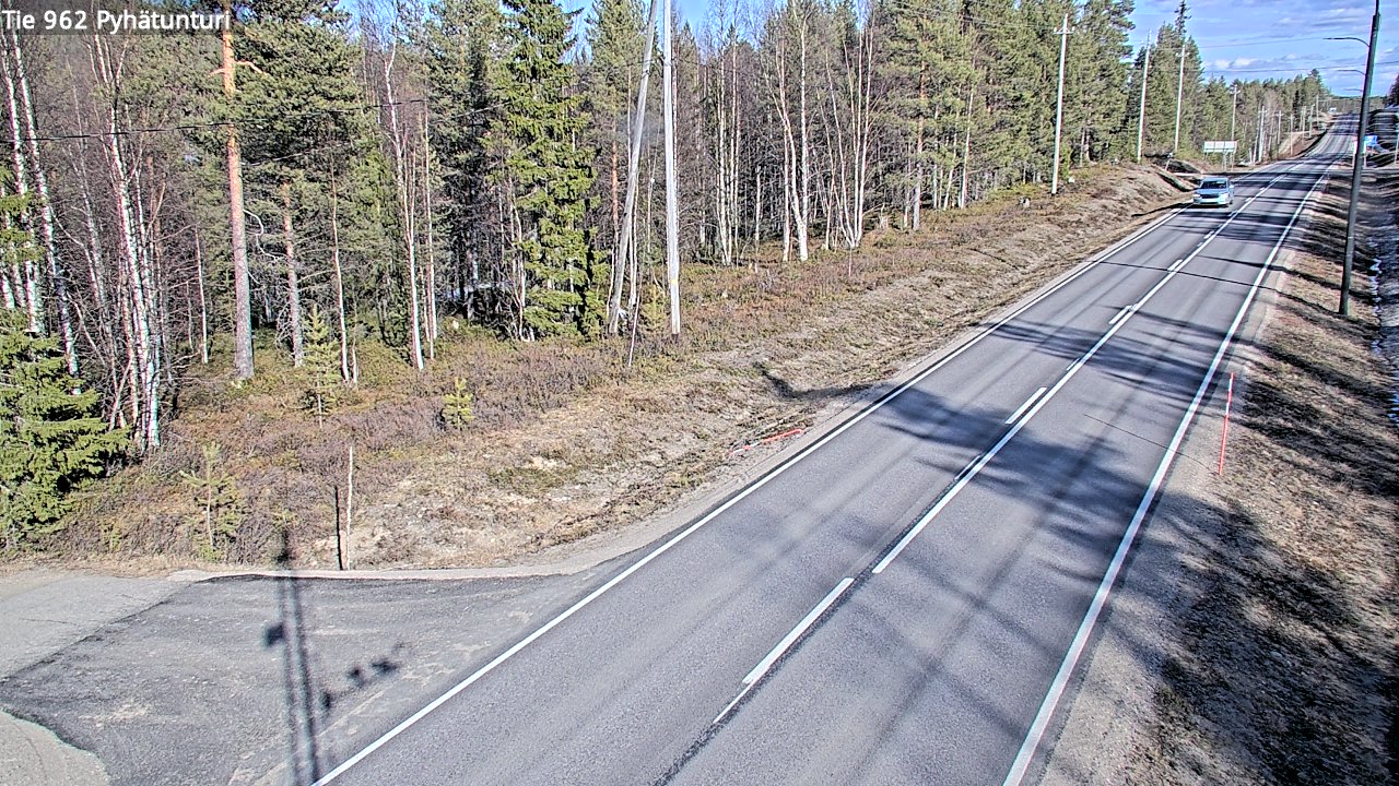 Weather Camera Image Väg 962 Pelkosenniemi Pyhätunturi, Pelkosenniemi, Lappi