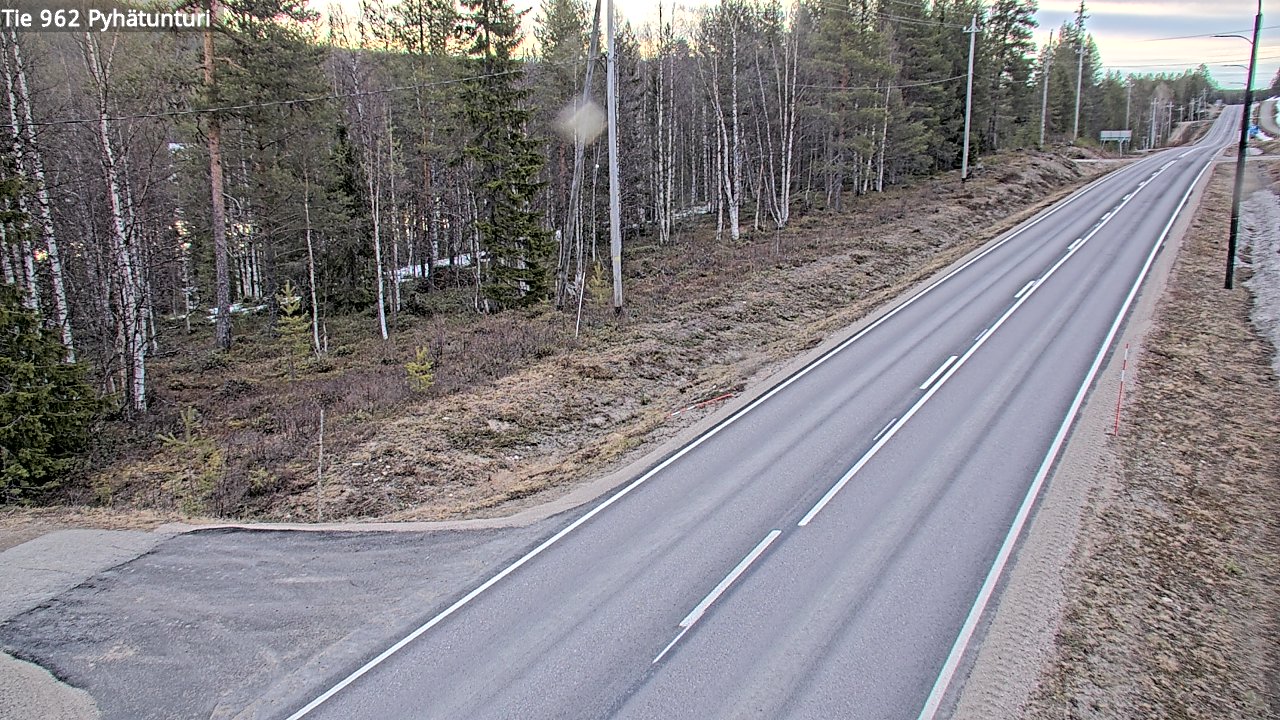 Weather Camera Image Väg 962 Pelkosenniemi Pyhätunturi, Pelkosenniemi, Lappi