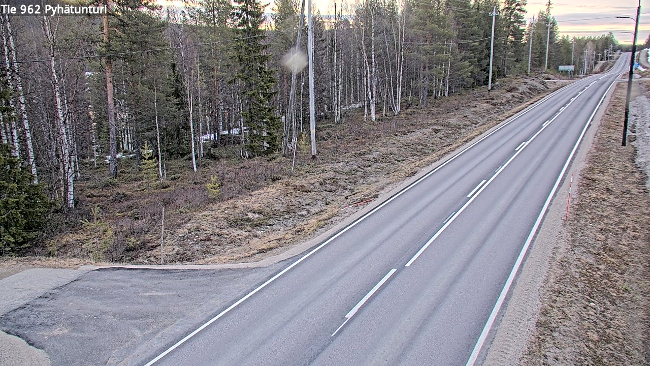 Weather Camera Image Väg 962 Pelkosenniemi Pyhätunturi, Pelkosenniemi, Lappi