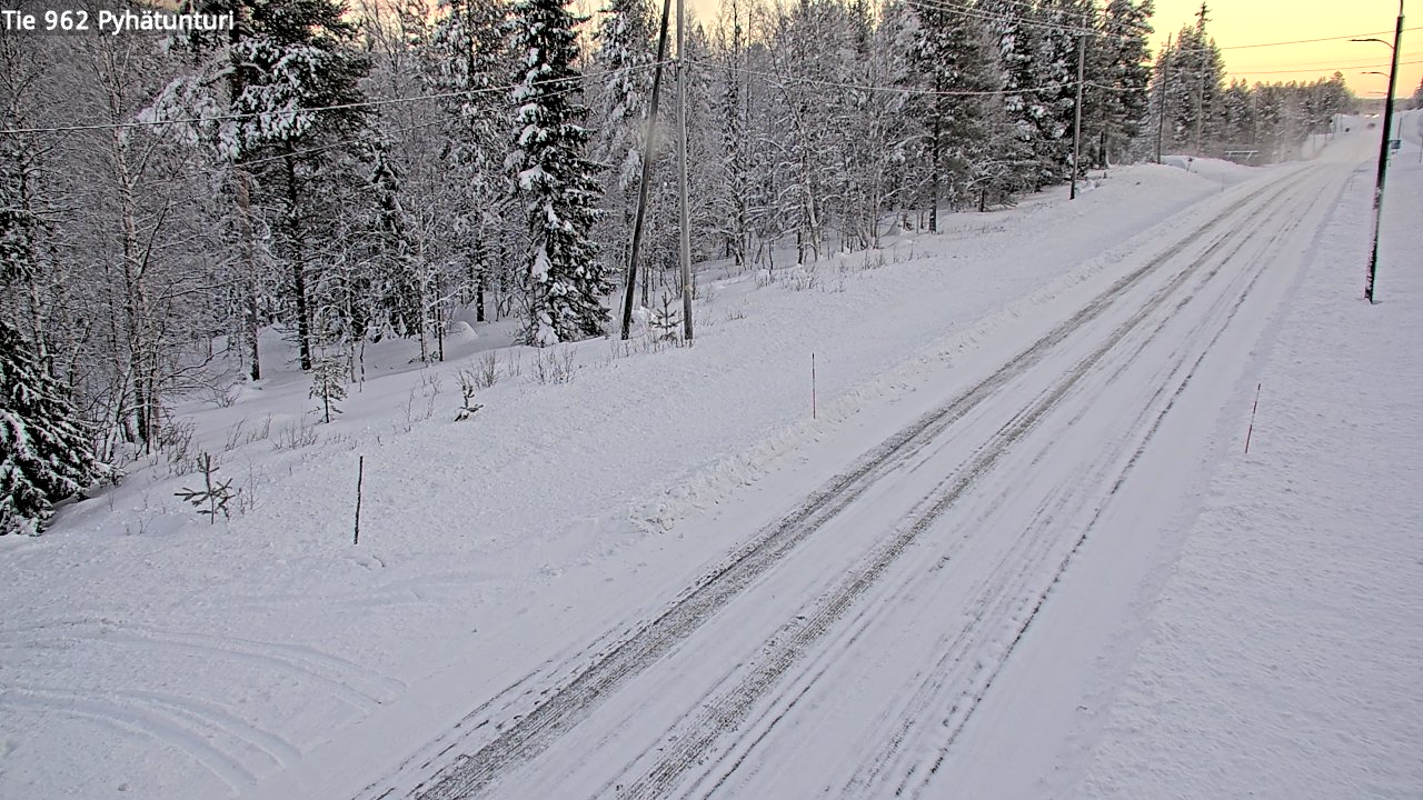 Weather Camera Image Road 962 Pelkosenniemi Pyhätunturi, Pelkosenniemi, Lappi