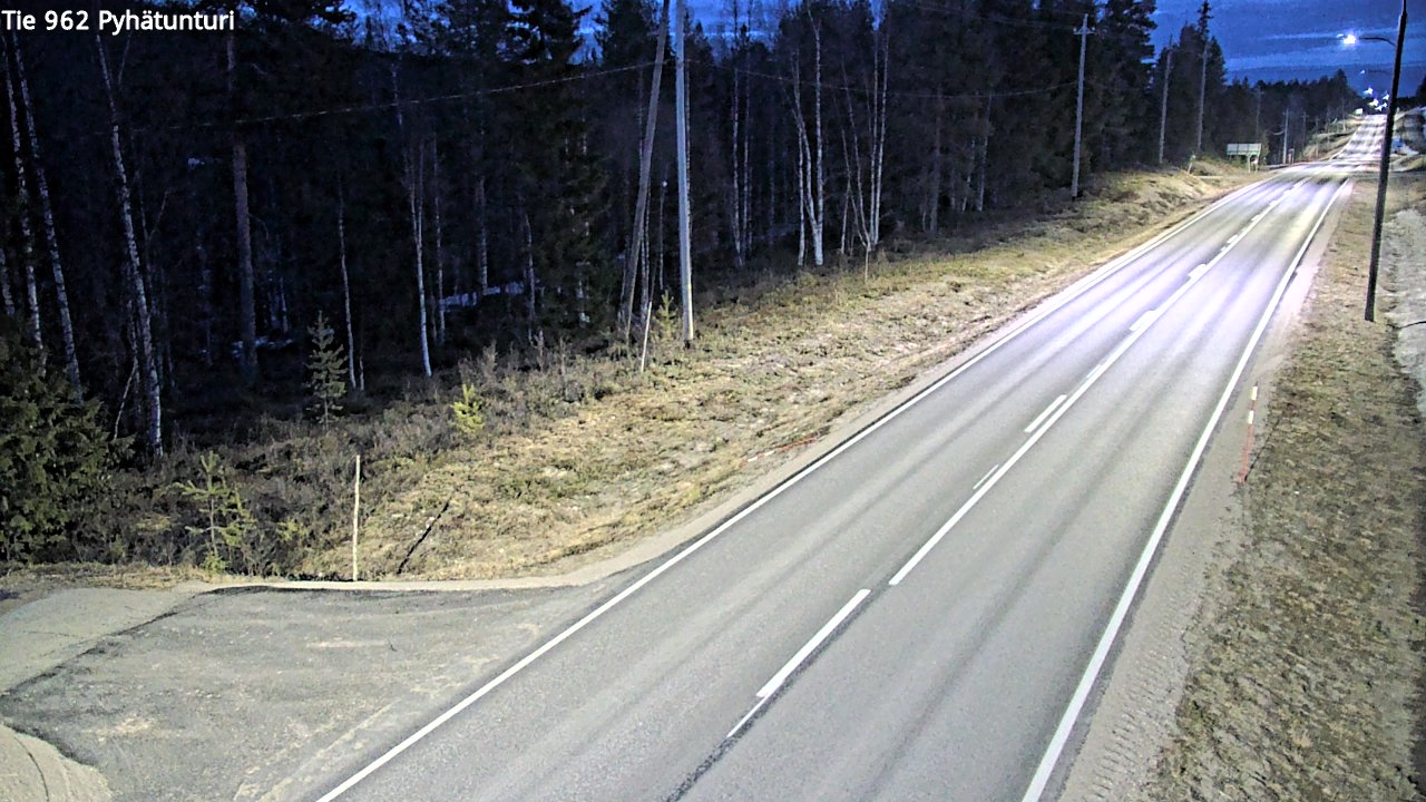 Weather Camera Image Väg 962 Pelkosenniemi Pyhätunturi, Pelkosenniemi, Lappi