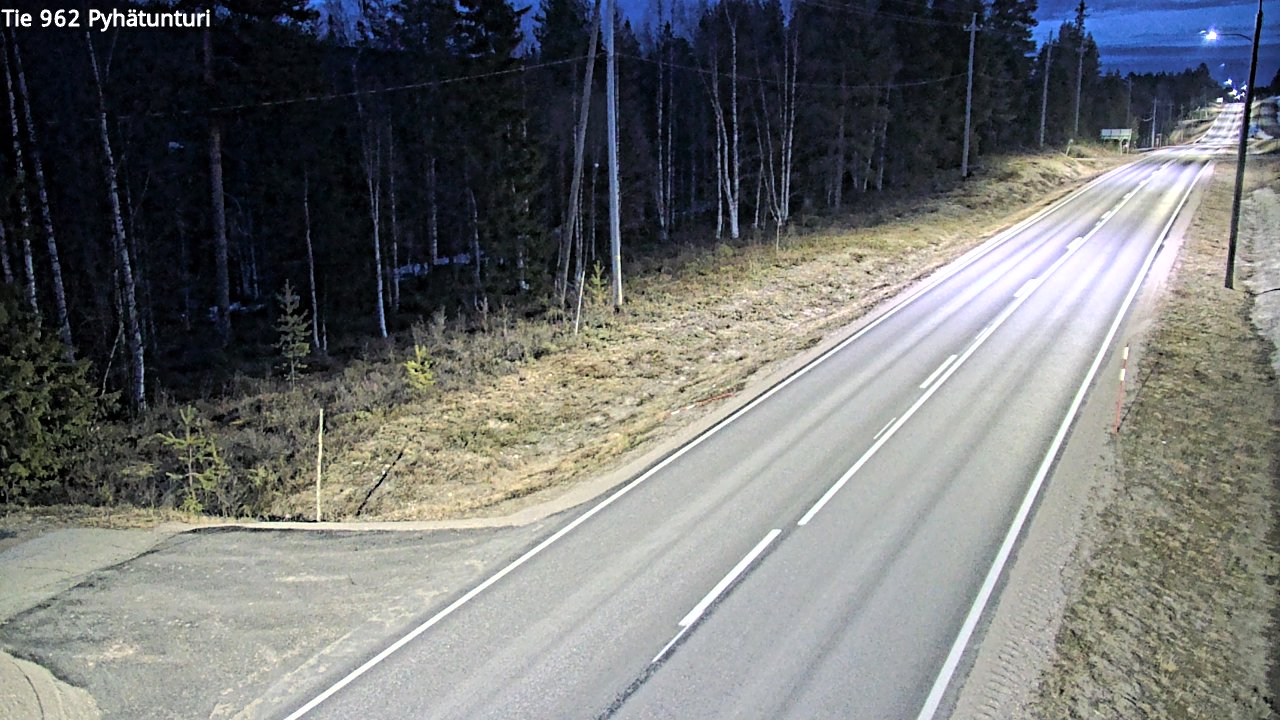 Weather Camera Image Väg 962 Pelkosenniemi Pyhätunturi, Pelkosenniemi, Lappi