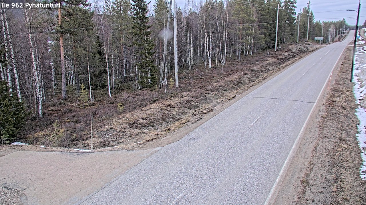 Weather Camera Image Väg 962 Pelkosenniemi Pyhätunturi, Pelkosenniemi, Lappi
