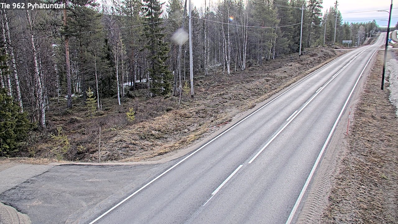 Weather Camera Image Väg 962 Pelkosenniemi Pyhätunturi, Pelkosenniemi, Lappi
