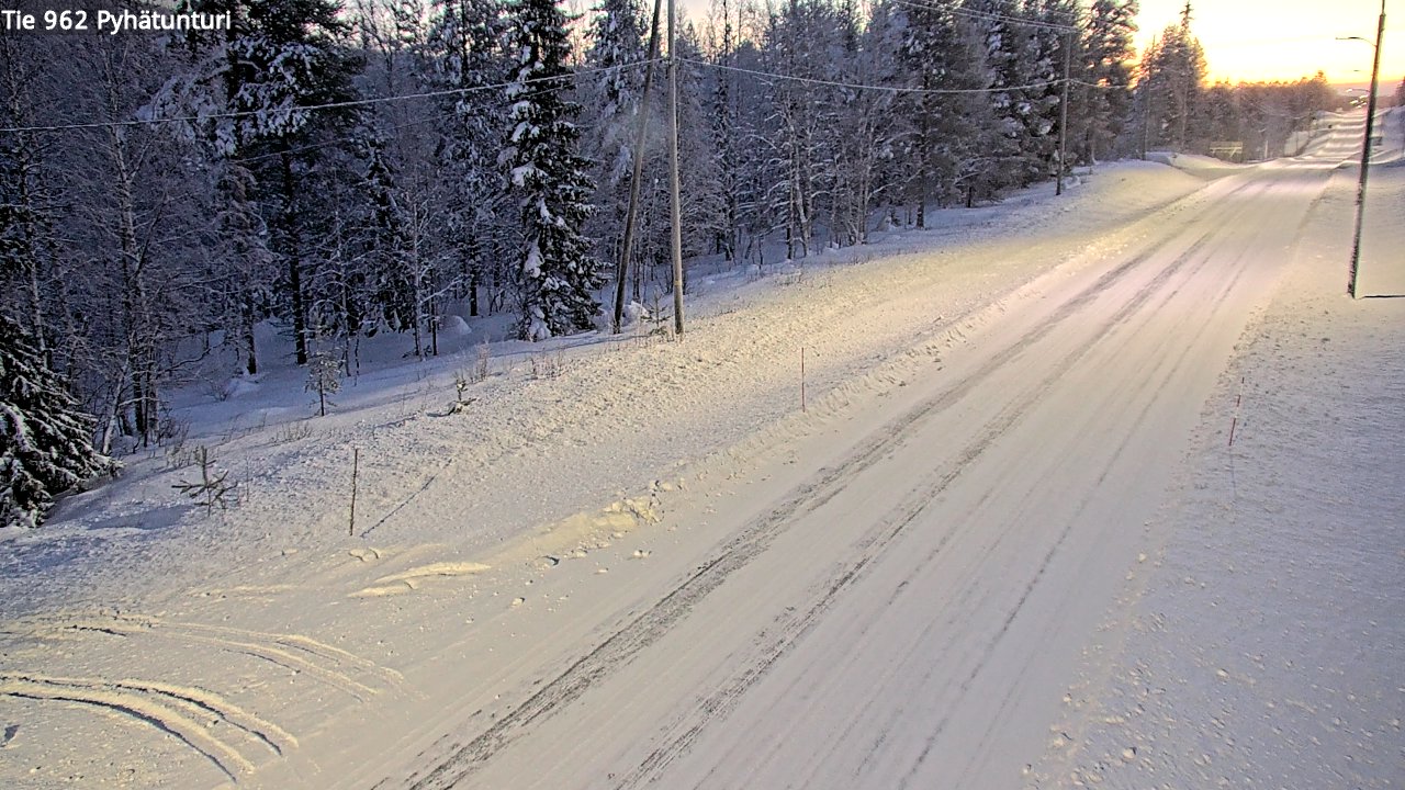 Weather Camera Image Road 962 Pelkosenniemi Pyhätunturi, Pelkosenniemi, Lappi