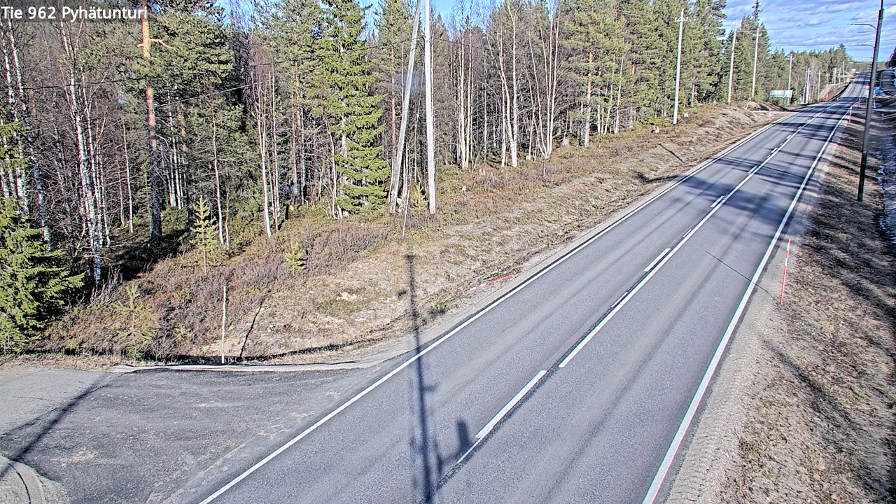 Weather Camera Image Väg 962 Pelkosenniemi Pyhätunturi, Pelkosenniemi, Lappi