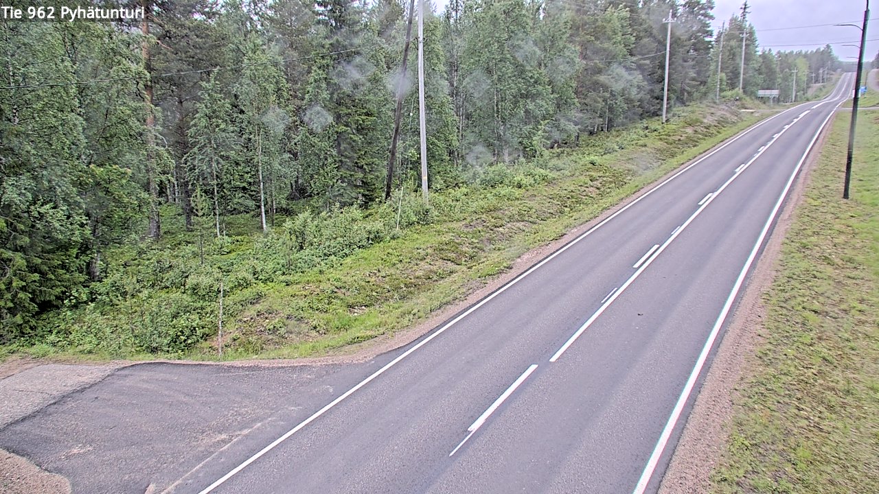 Weather Camera Image Väg 962 Pelkosenniemi Pyhätunturi, Pelkosenniemi, Lappi