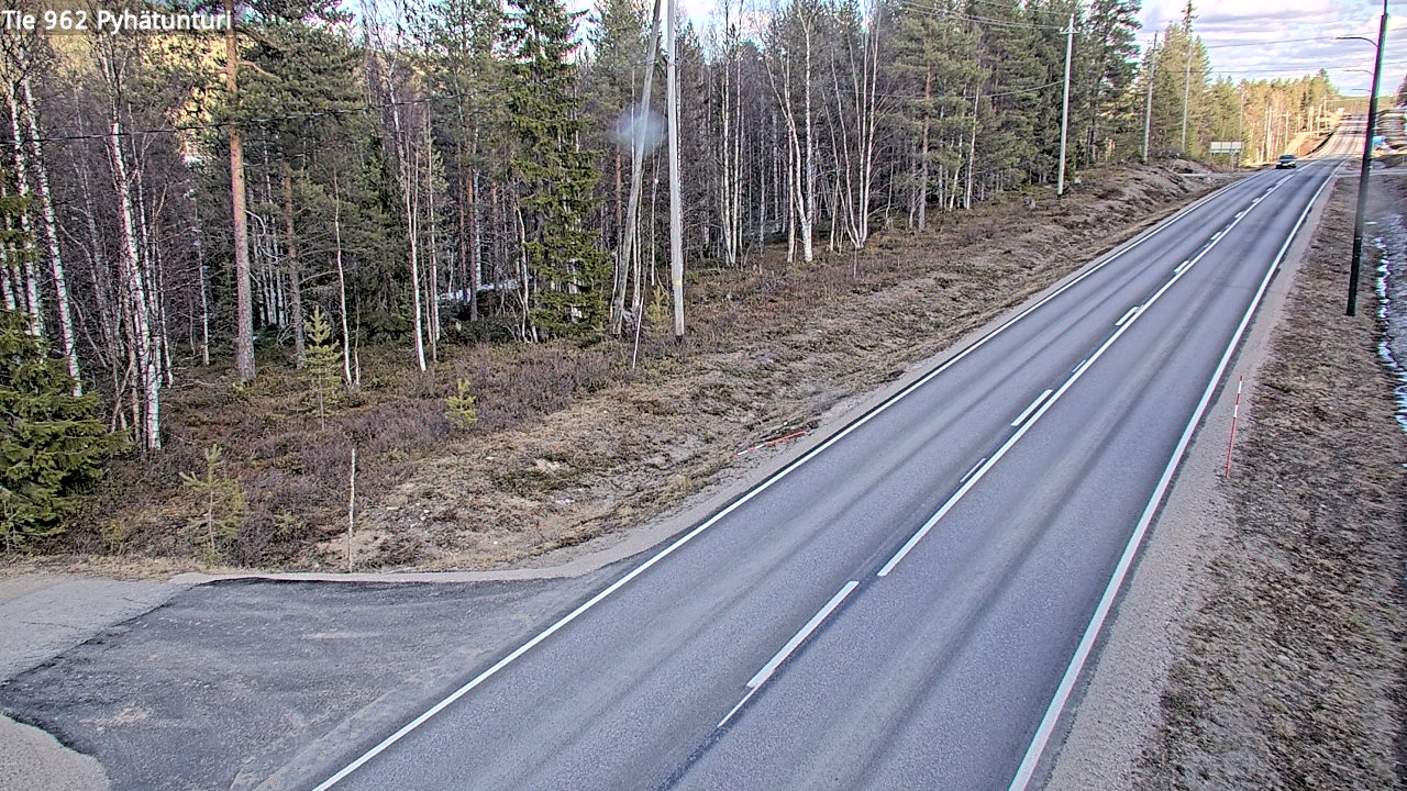 Weather Camera Image Väg 962 Pelkosenniemi Pyhätunturi, Pelkosenniemi, Lappi