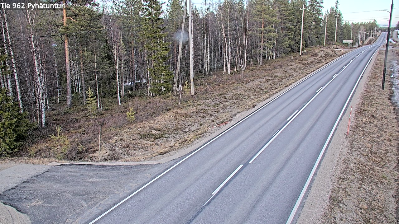Weather Camera Image Väg 962 Pelkosenniemi Pyhätunturi, Pelkosenniemi, Lappi