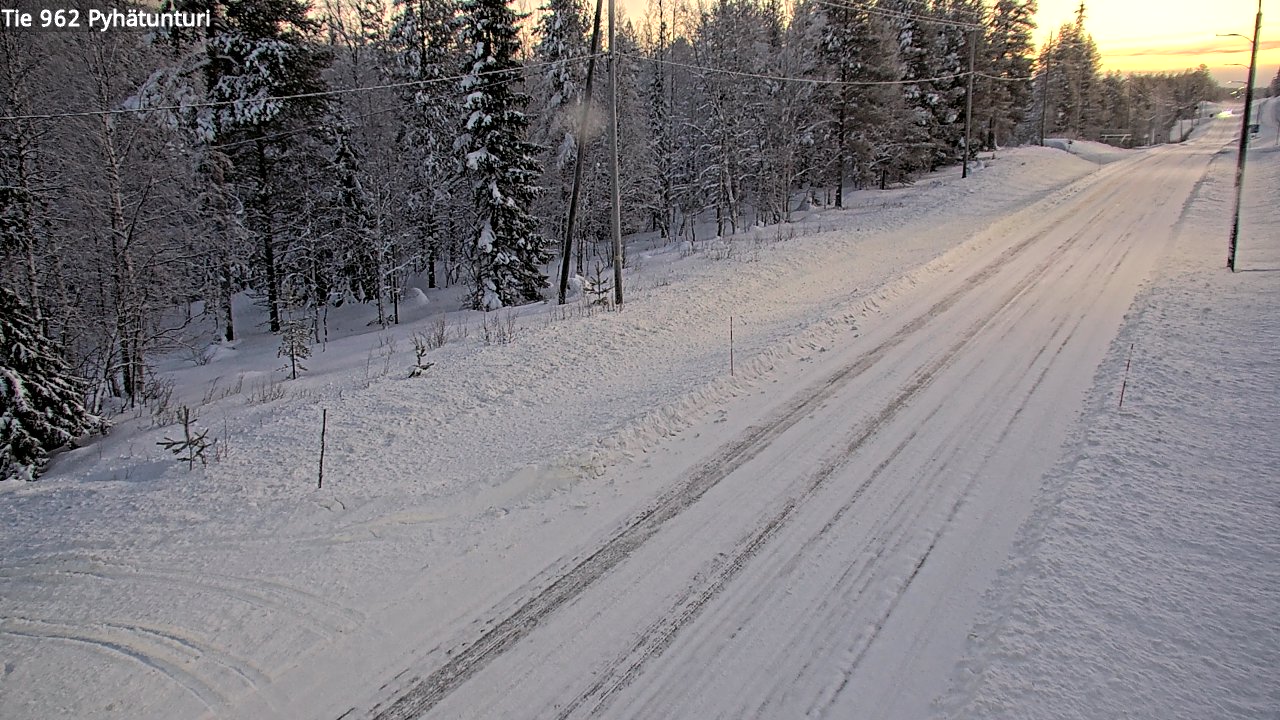 Weather Camera Image Road 962 Pelkosenniemi Pyhätunturi, Pelkosenniemi, Lappi