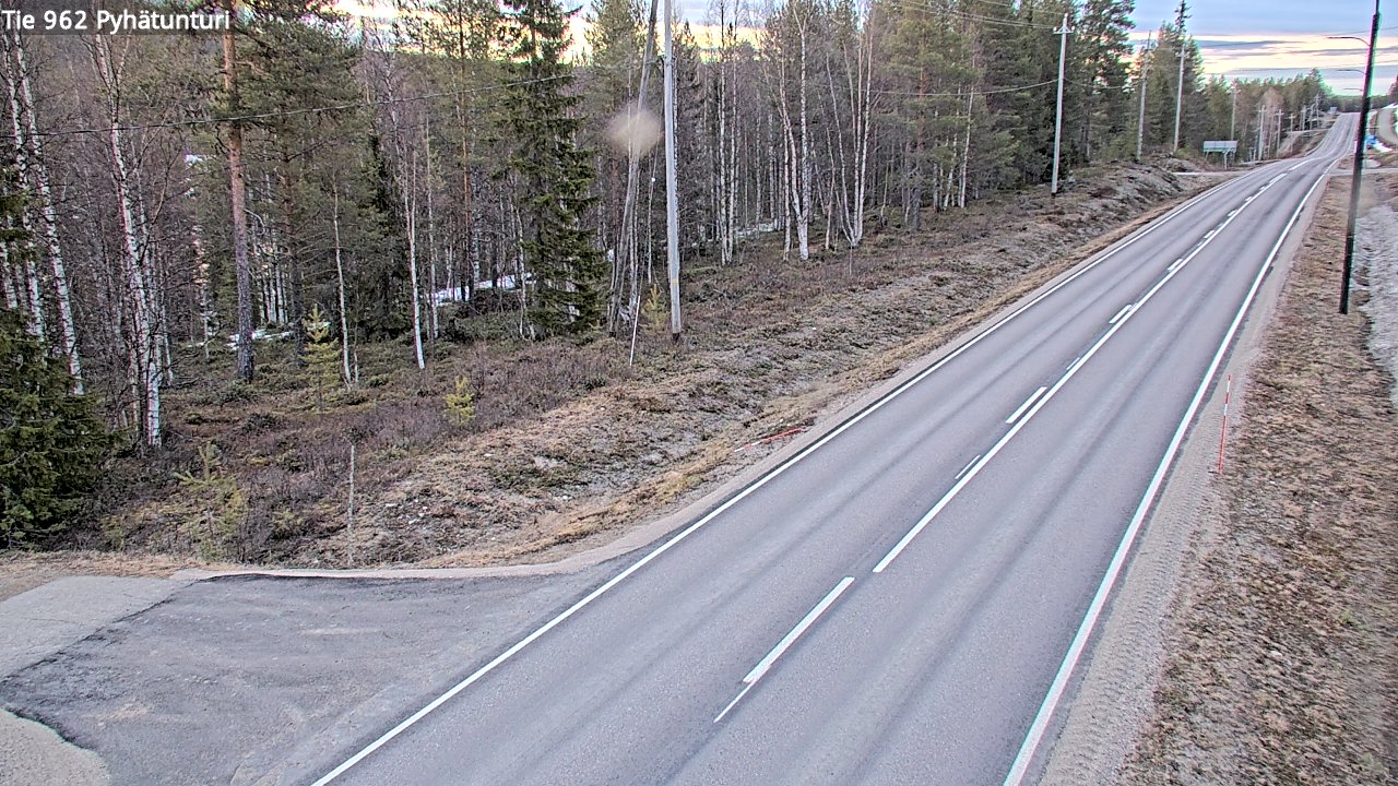Weather Camera Image Väg 962 Pelkosenniemi Pyhätunturi, Pelkosenniemi, Lappi