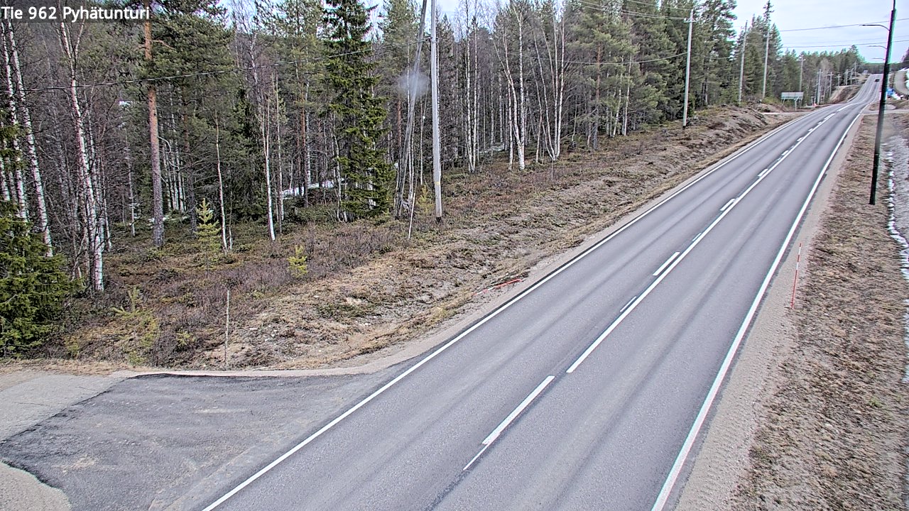 Weather Camera Image Väg 962 Pelkosenniemi Pyhätunturi, Pelkosenniemi, Lappi