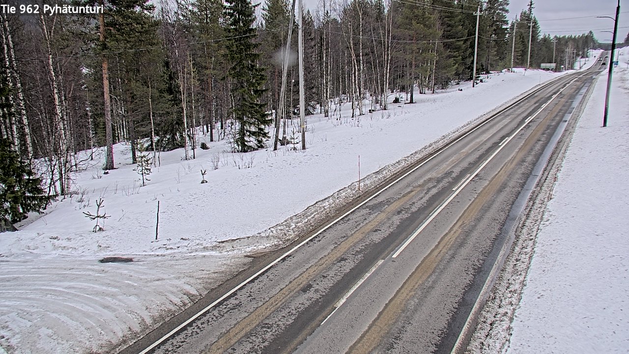 Weather Camera Image Väg 962 Pelkosenniemi Pyhätunturi, Pelkosenniemi, Lappi
