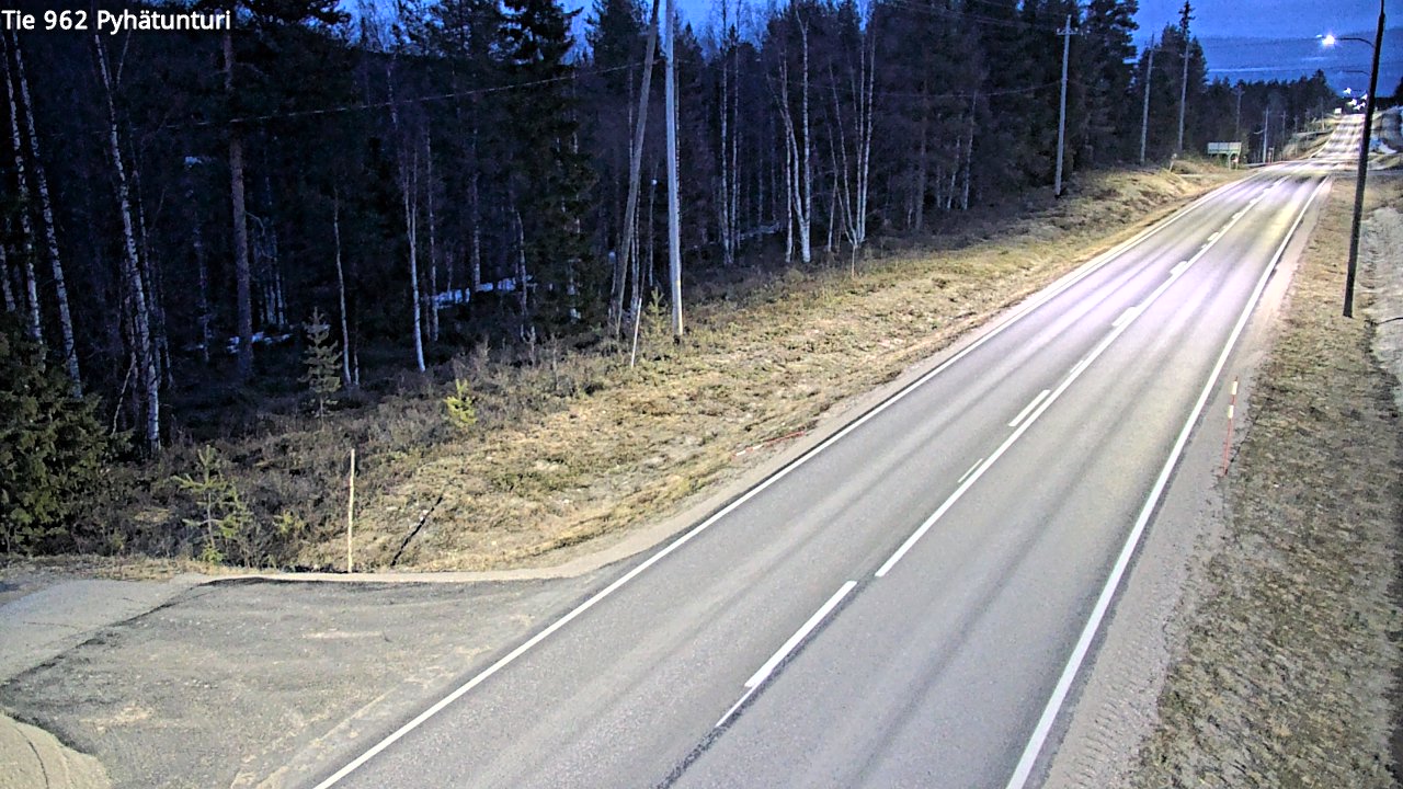 Weather Camera Image Väg 962 Pelkosenniemi Pyhätunturi, Pelkosenniemi, Lappi