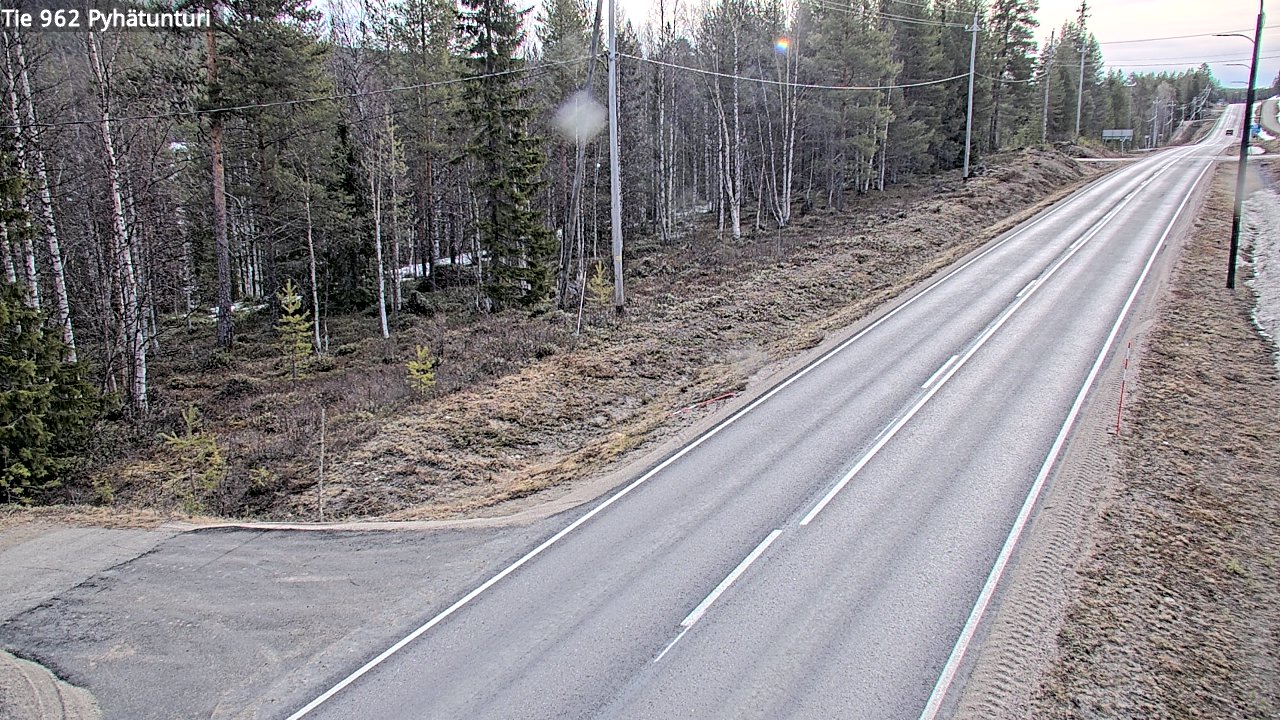 Weather Camera Image Väg 962 Pelkosenniemi Pyhätunturi, Pelkosenniemi, Lappi