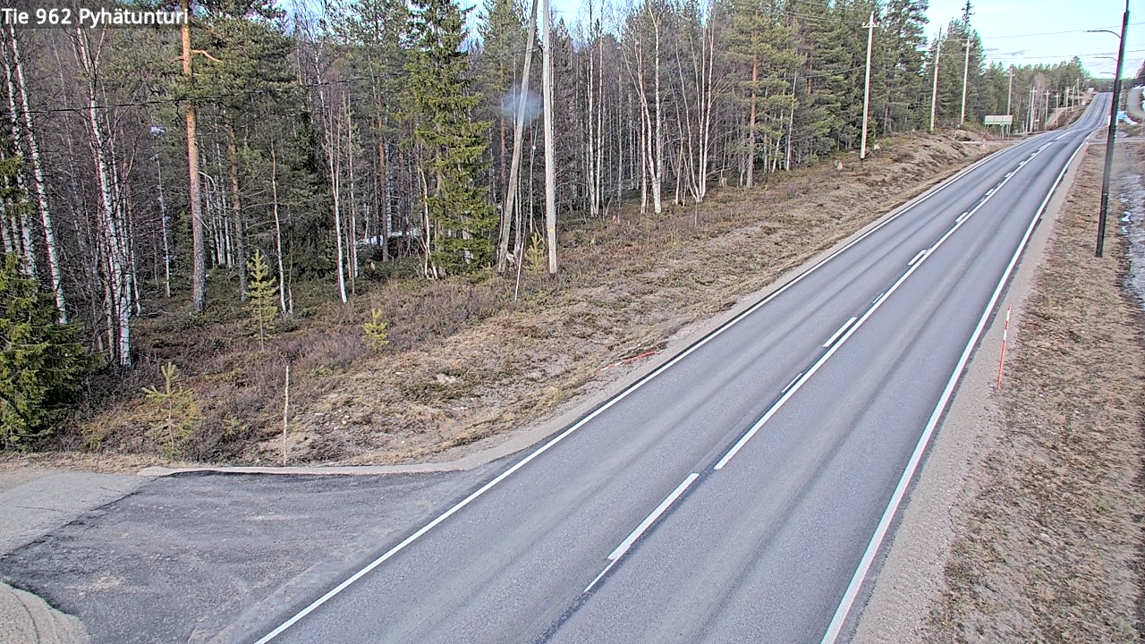 Weather Camera Image Väg 962 Pelkosenniemi Pyhätunturi, Pelkosenniemi, Lappi