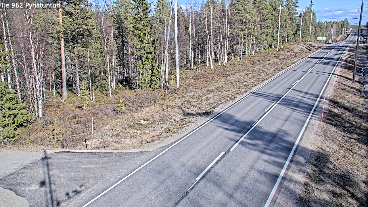 Weather Camera Image Väg 962 Pelkosenniemi Pyhätunturi, Pelkosenniemi, Lappi