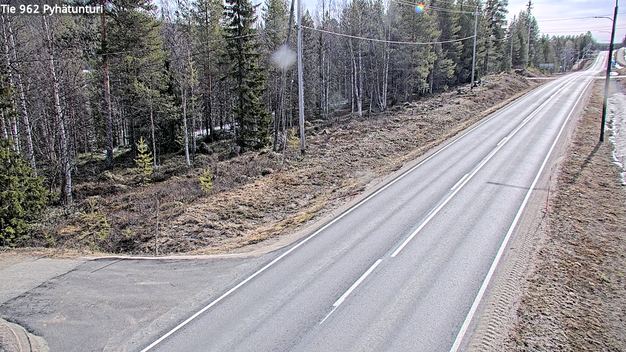 Weather Camera Image Väg 962 Pelkosenniemi Pyhätunturi, Pelkosenniemi, Lappi