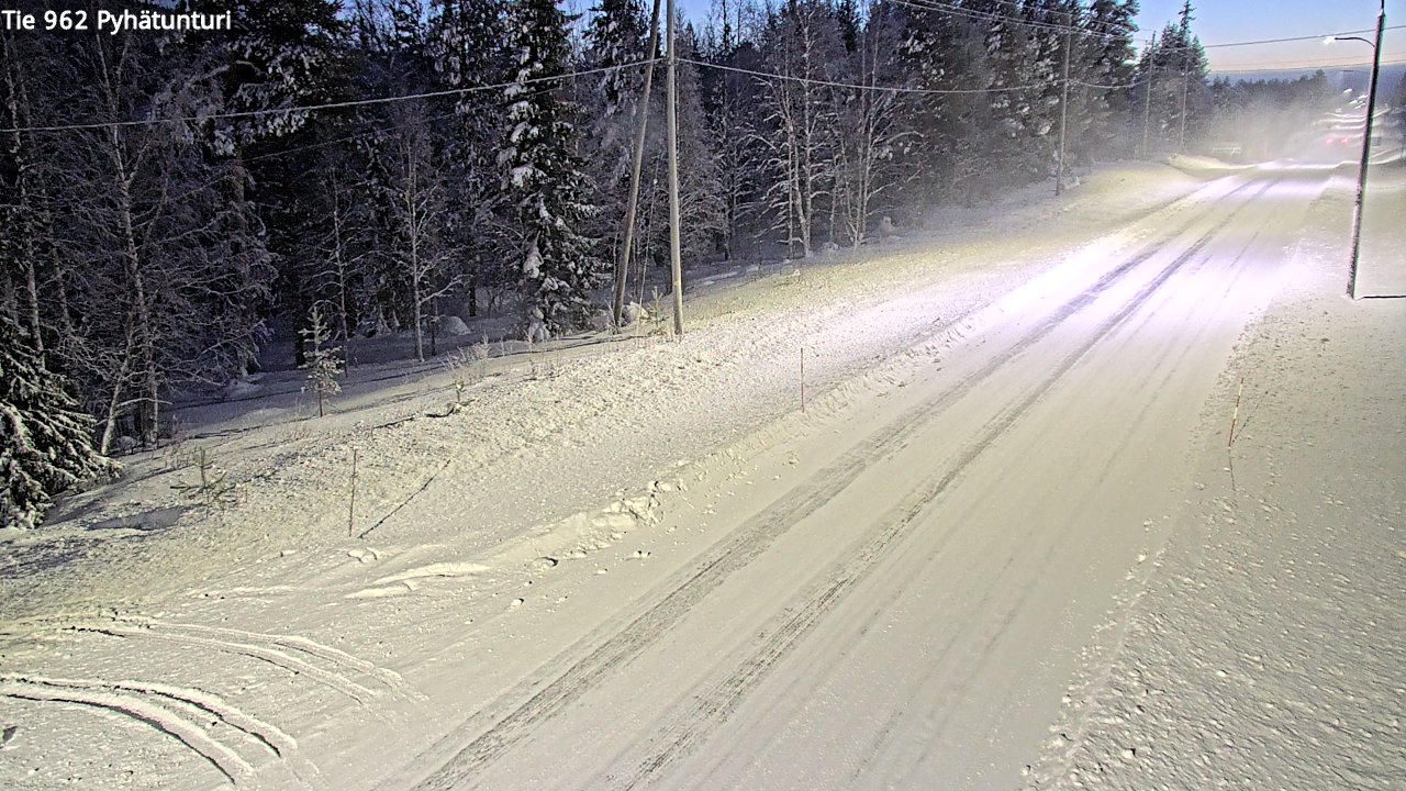 Weather Camera Image Road 962 Pelkosenniemi Pyhätunturi, Pelkosenniemi, Lappi