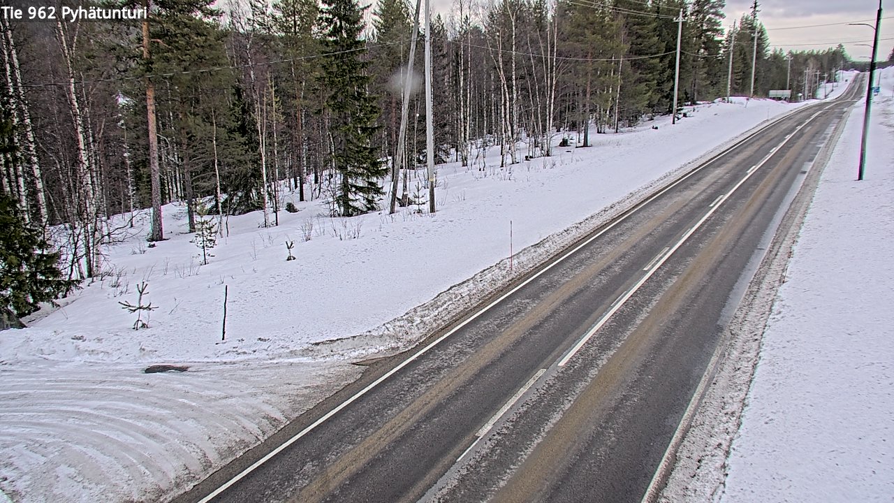 Weather Camera Image Väg 962 Pelkosenniemi Pyhätunturi, Pelkosenniemi, Lappi
