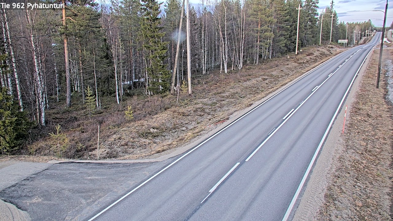 Weather Camera Image Väg 962 Pelkosenniemi Pyhätunturi, Pelkosenniemi, Lappi