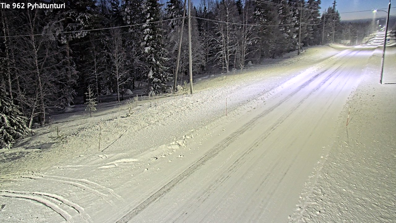 Weather Camera Image Road 962 Pelkosenniemi Pyhätunturi, Pelkosenniemi, Lappi