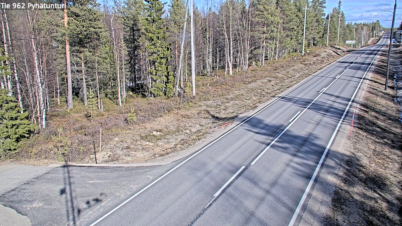 Weather Camera Image Väg 962 Pelkosenniemi Pyhätunturi, Pelkosenniemi, Lappi
