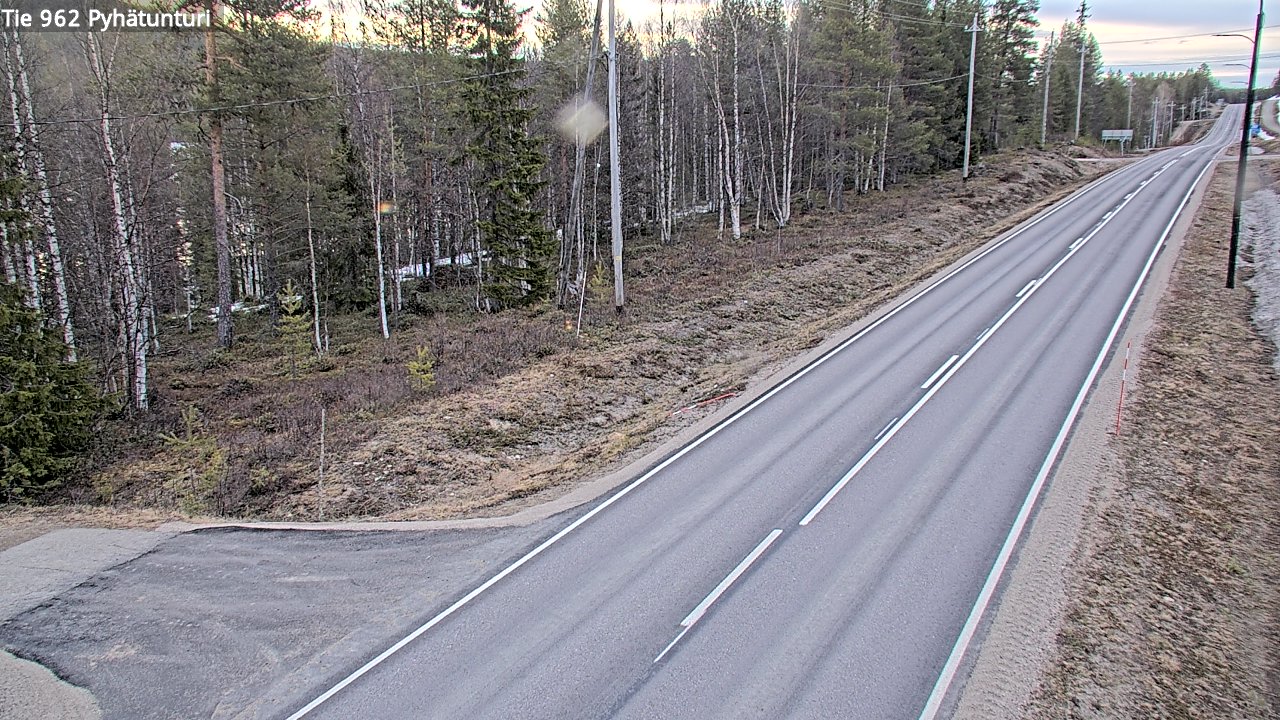 Weather Camera Image Väg 962 Pelkosenniemi Pyhätunturi, Pelkosenniemi, Lappi