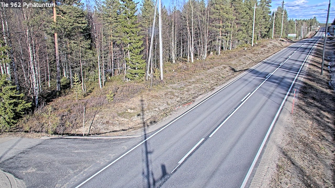 Weather Camera Image Väg 962 Pelkosenniemi Pyhätunturi, Pelkosenniemi, Lappi