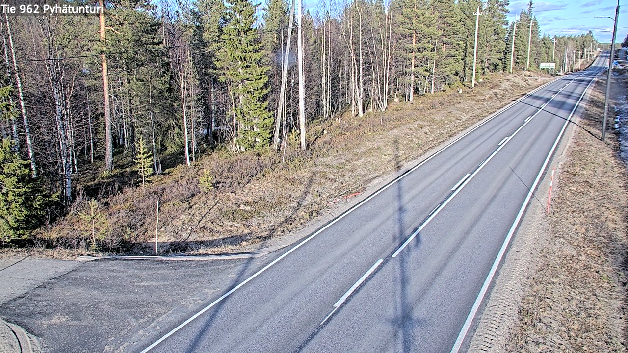 Weather Camera Image Väg 962 Pelkosenniemi Pyhätunturi, Pelkosenniemi, Lappi